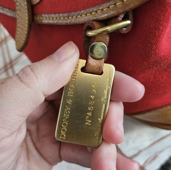 Dooney and Bourke red canvas shoulder - Picture 6 of 12